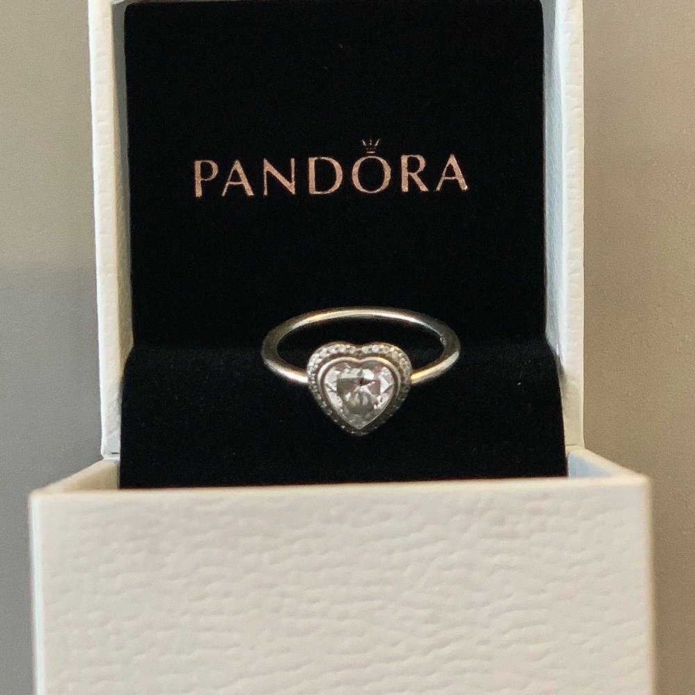 Pandora Sparkling Love Heart Ring, Clear CZ